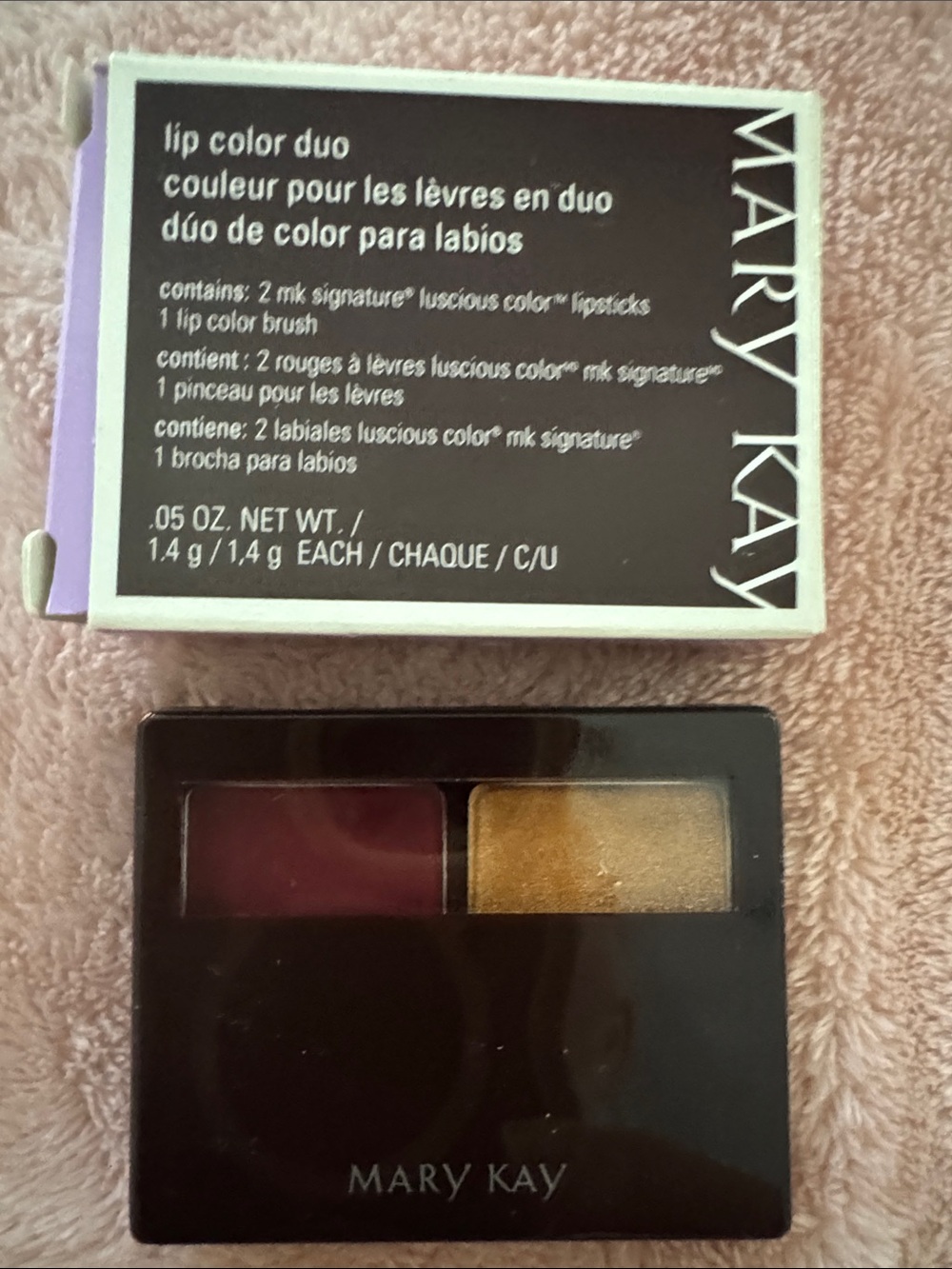 Mary Kay Lip Color Duo — Plum and Metallic Gold